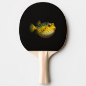 Black 4 Luxe ping pong paddle, Yellow Putterfish 卓球ラケット (正面)