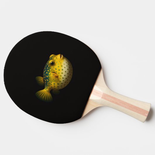 Black 4 Luxe ping pong paddle, Yellow Putterfish 卓球ラケット (横)