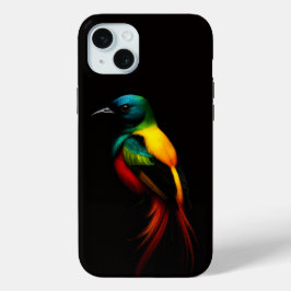 Black 4 Luxe, Rainbow Tail, Tropical Bird iPhone 15 Miniケース