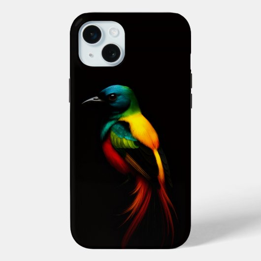 Black 4 Luxe, Rainbow Tail, Tropical Bird Case-Mate iPhoneケース (裏面)