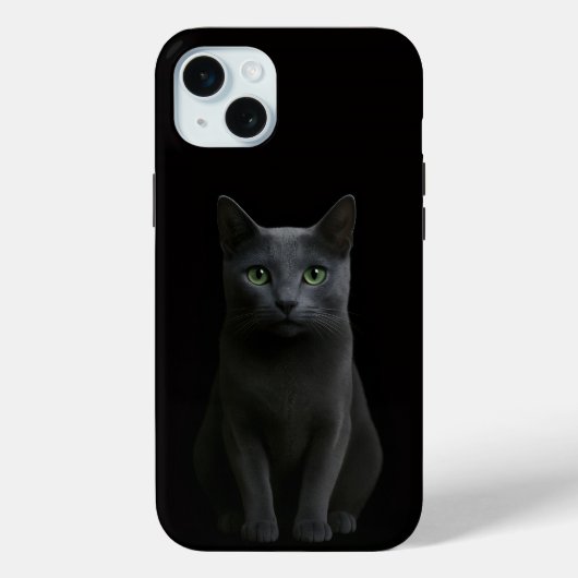 Black 4 Luxe, Russian Blue Cat Case-Mate iPhoneケース (裏面)
