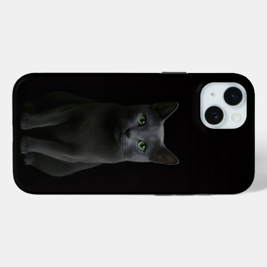 Black 4 Luxe, Russian Blue Cat Case-Mate iPhoneケース (裏面 (横))
