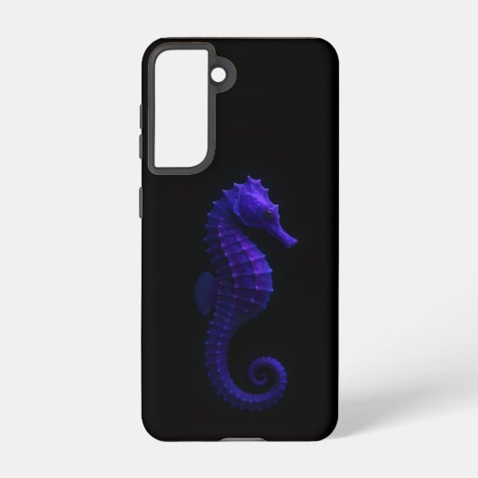 Black 4 Luxe Samsung Galaxy S21, Violet Seahorse Galaxyケース (裏面)