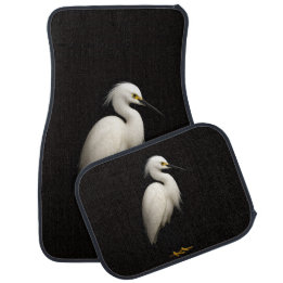 Black 4 Luxe Set of car mats, Snowy Egret カーマット