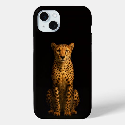 Black 4 Luxe, Sleek Cheetah iPhone 15 Plus Case-Mate iPhoneケース (裏面)