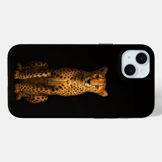 Black 4 Luxe, Sleek Cheetah iPhone 15 Plus Case-Mate iPhoneケース (裏面 (横))