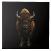 Black 4 Luxe Tile with American Bison タイル (正面)