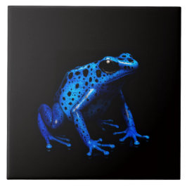 Black 4 Luxe Tile with Blue Electric Frog タイル