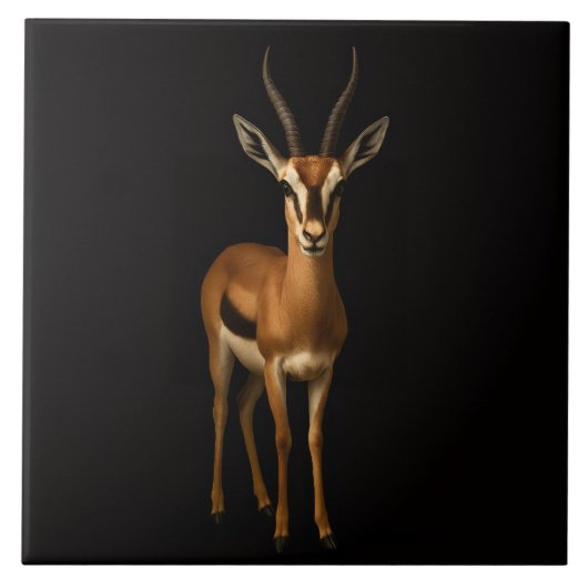 Black 4 Luxe Tile with Elegant Gazella タイル (正面)