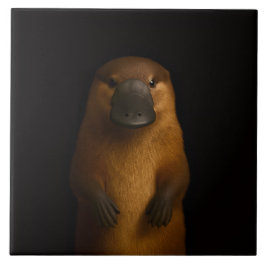 Black 4 Luxe Tile with Elegant Platypus タイル