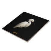Black 4 Luxe Tile with Elegant Snowy Egret タイル (側面)
