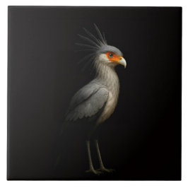Black 4 Luxe Tile with Exotic Secretarybird タイル