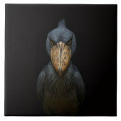 Black 4 Luxe Tile with Exotic Shoebill Bird タイル (正面)