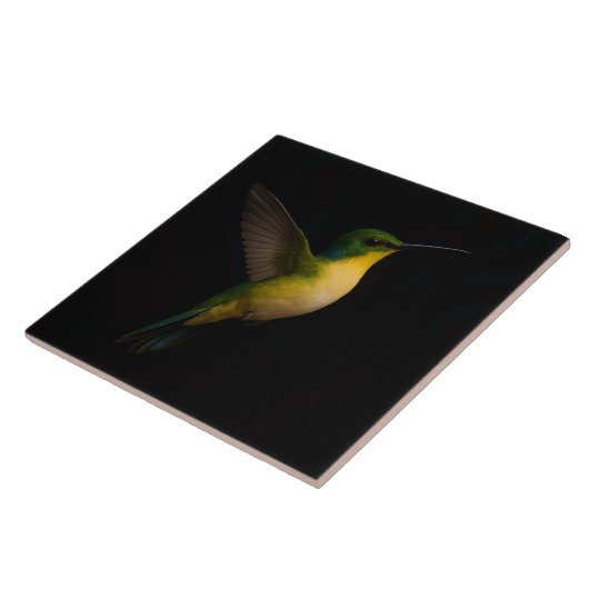 Black 4 Luxe Tile with Flying Hummingbird タイル (側面)