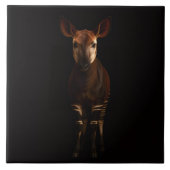 Black 4 Luxe Tile with Forest Okapi タイル (正面)