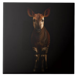 Black 4 Luxe Tile with Forest Okapi タイル