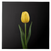 Black 4 Luxe Tile with Golden Yellow Tulip タイル (正面)