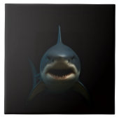 Black 4 Luxe Tile with Great White Shark タイル (正面)