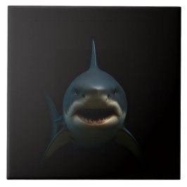 Black 4 Luxe Tile with Great White Shark タイル