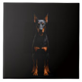 Black 4 Luxe Tile with Guardian Doberman タイル (正面)