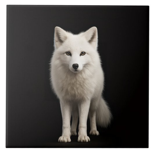 Black 4 Luxe Tile with Ivory Arctic Fox タイル (正面)