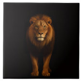 Black 4 Luxe Tile with Majestic Lion タイル (正面)