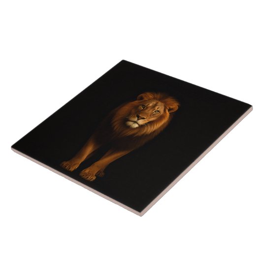 Black 4 Luxe Tile with Majestic Lion タイル (側面)
