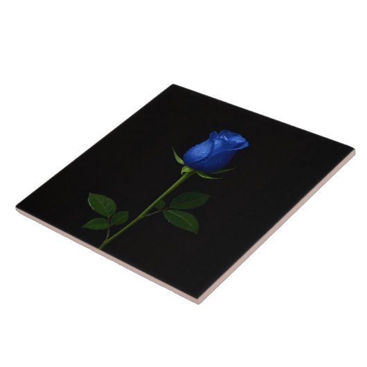 Black 4 Luxe Tile with Midnight Blue Rose タイル (側面)