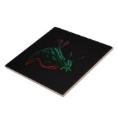 Black 4 Luxe Tile with Neon Green Sea Slug タイル (側面)