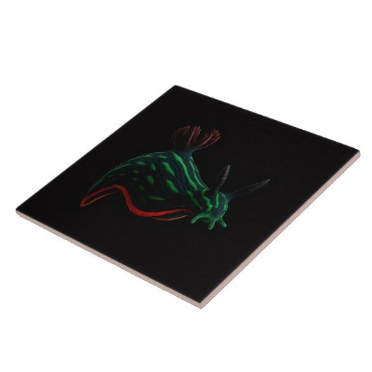 Black 4 Luxe Tile with Neon Green Sea Slug タイル (側面)