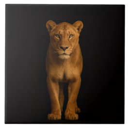 Black 4 Luxe Tile with Noble Lioness タイル