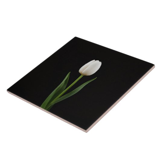 Black 4 Luxe Tile with Pearl White Tulip タイル (側面)