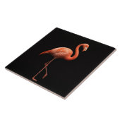 Black 4 Luxe Tile with Pink Flamingo Tropical Bird タイル (側面)