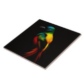 Black 4 Luxe Tile with Rainbow Tail Tropical Bird タイル (側面)