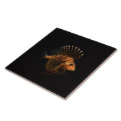Black 4 Luxe Tile with Red Lionfish タイル (側面)