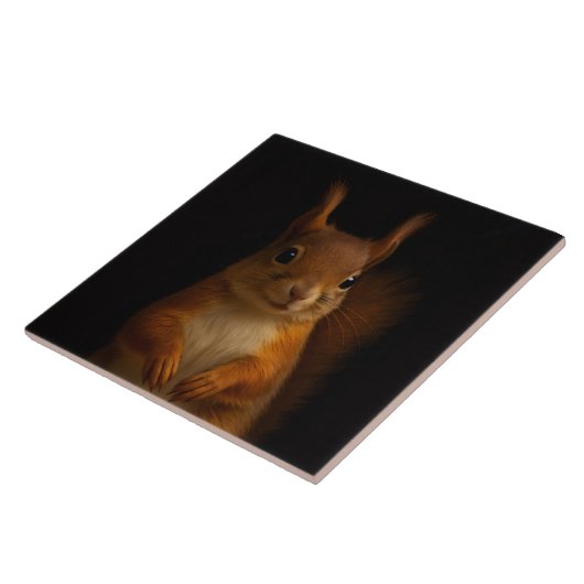 Black 4 Luxe Tile with Red Squirrel タイル (側面)