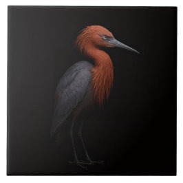 Black 4 Luxe Tile with Reddish Egret タイル