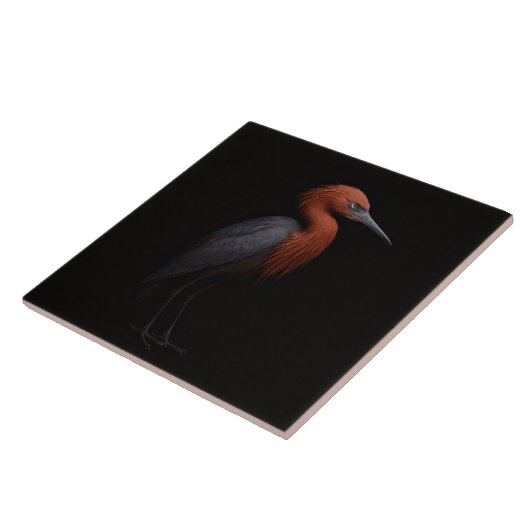 Black 4 Luxe Tile with Reddish Egret タイル (側面)