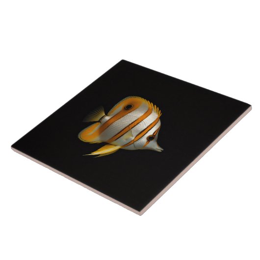 Black 4 Luxe Tile with Reef Butterflyfish タイル (側面)
