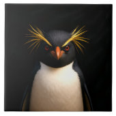 Black 4 Luxe Tile with Rockhopper Penguin タイル (正面)