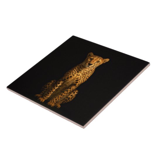 Black 4 Luxe Tile with Sleek Cheetah タイル (側面)