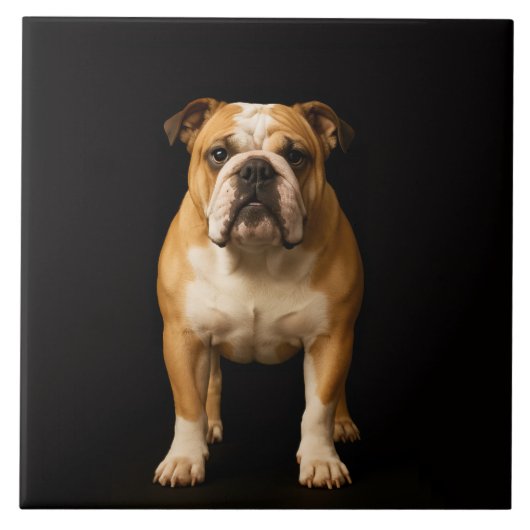 Black 4 Luxe Tile with Stamina Bulldog タイル (正面)