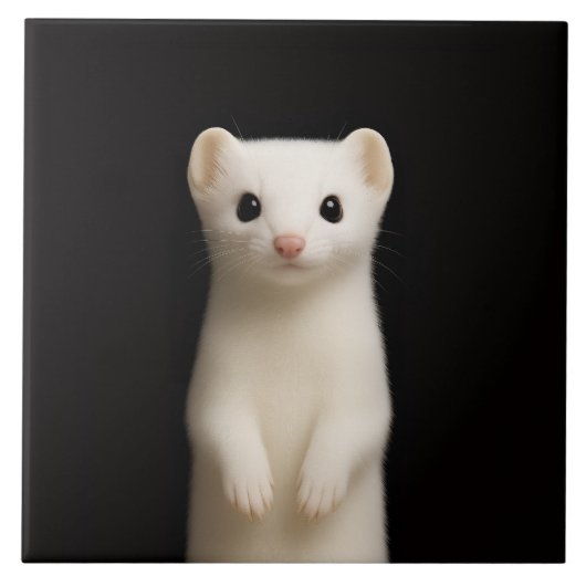 Black 4 Luxe Tile with Stylish Ermine タイル (正面)
