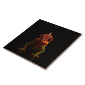 Black 4 Luxe Tile with tropical Panther Chameleon タイル (側面)