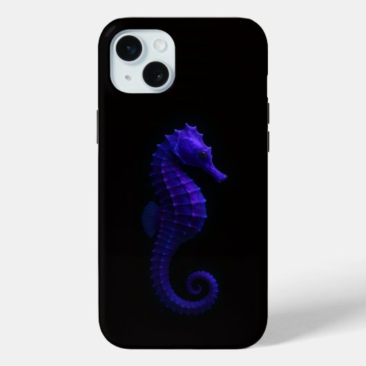 Black 4 Luxe, Violet Blue Seahorse Case-Mate iPhoneケース (裏面)