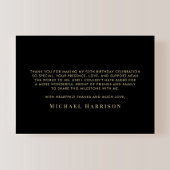 Black 50th Birthday Gold Foil Thank You Card 箔招待状