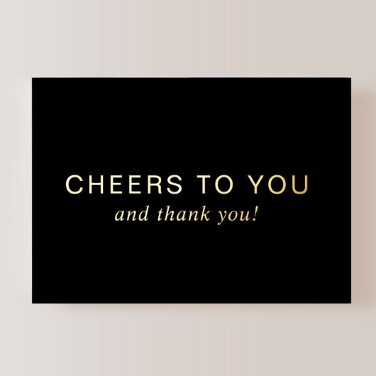 Black 50th Birthday Gold Foil Thank You Card 箔招待状