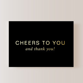 Black 60th Birthday Gold Foil Thank You Card 箔招待状