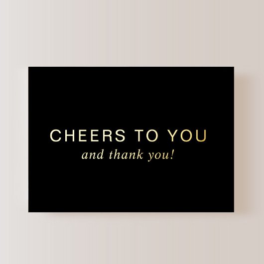 Black 60th Birthday Gold Foil Thank You Card 箔招待状