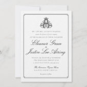 Black "A" Monogram Wedding Invitation 招待状 (正面)